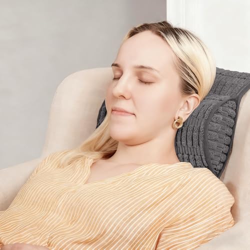 WdFour Headrest, Neckroll Pillow, Support Cushions for Neck, Back or Foot for Sofas, Recliners, Office Chairs, Massage Chairs, Neck Pain Relief and Cervical Support. (Gray, 17" Wx2.7 D) - color: Gray, size: 17"Wx2.7"D