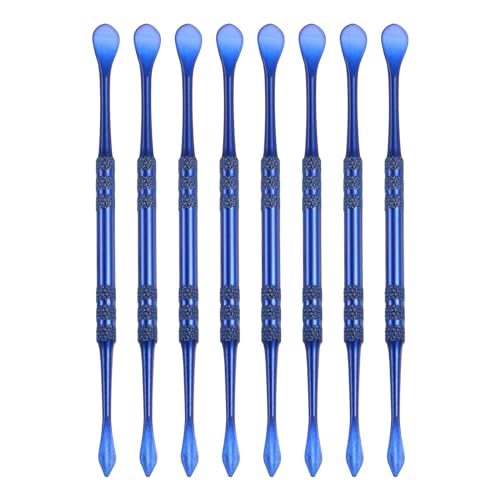HARFINGTON 8 Pcs Wax Carving Tools 4.8" Double Ended Stainless Steel Wax & Clay Sculpting Wax Carvers Tools Modeling Spoon for Figures Clay Handmade Art Works, Sapphire Blue - color: Sapphire Blue
