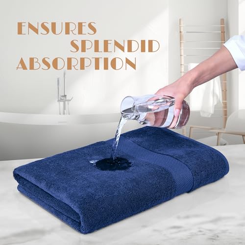 Luxury Soft Bath Sheet Towels Set - 650 GSM Cotton Luxury Bath Towels Extra Large 35x70 | Highly Absorbent and Quick Dry | Hotel Quality Extra Large Bath Towels Oversized, Navy Blue, 2 Pack - color: Navy Blue, size: Bath Sheets, 2 Pack