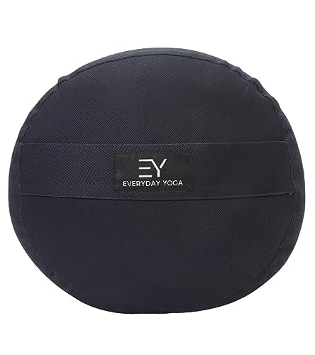 Everyday Yoga Premium Bolster, Soft Meditation Pillow, Multi-Colors - color: Black, style: B. High Impact - Round