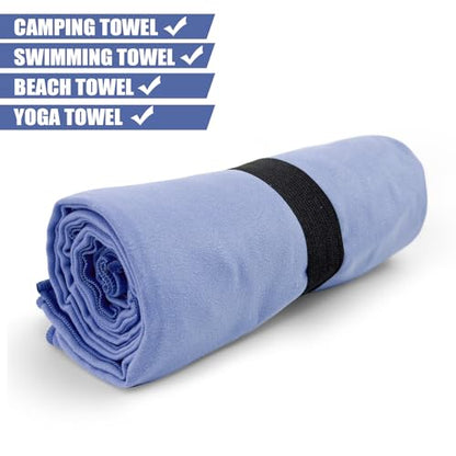 Camping Towel XL Size Microfiber Quick Dry Swimming Pool Beach Travel Body Yoga Mat Towels(Navy Blue, 1 Pack XL) - color: Navy Blue, size: 1 Pack XL