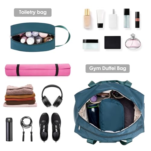 Ceneda 20" Gym Bag for Women with Wet Pocket & Shoe Compartment, Lightweight Duffel Waterproof Carry On Duffle for Travel, Yoga, Overnight (Teal) - color: Teal
