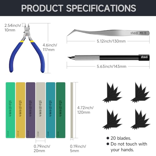 stedi Model Tools Kit for Beginners 14 PCS, Modeler Premium Basic Tools | Professional Craft Set Hobby Making Tools for Gundam, Miniature Military Model, 3D Resin Parts - style: Model Tool Basic Kit
