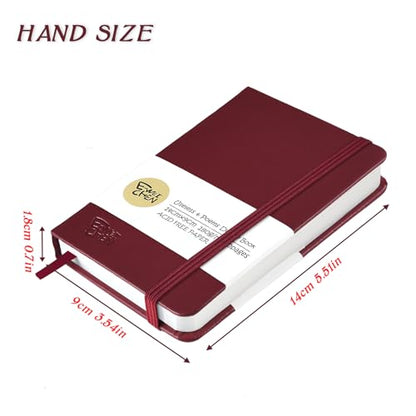 Mix Media Pad,3.5"x5.5" Small Hardcover Leather Art Sketchbook,60 Sheets(112lb/180gsm) Heavyweight Acid Free Artistic Painting Drawing Sketching Paper, Handy Pocket Journal Sketchbook.Wine Red - color: 180gsm-wine red