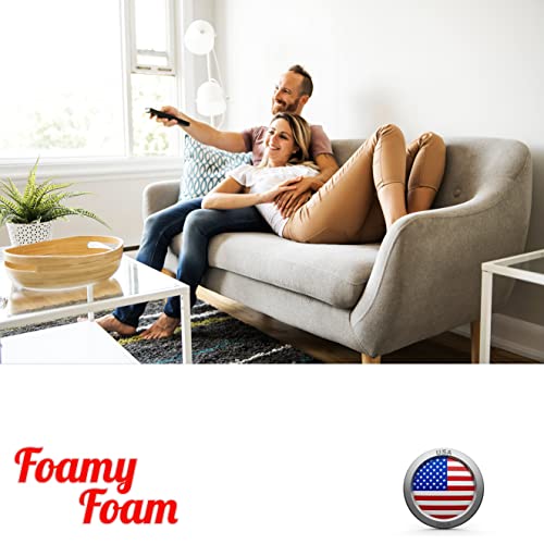 FOAMYFOAM High Density 4 inch Thick, 24 inch Wide, 24 inch Long Upholstery Foam, Cushion Replacement - size: 4" x 24" x 24" (1 Pack)