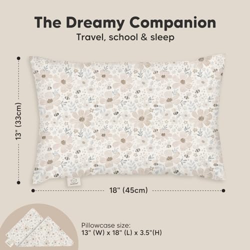 Toddler Pillow with Pillowcase, 13x18 My Little Dreamy Pillow (Flora Vale) - color: Flora Vale
