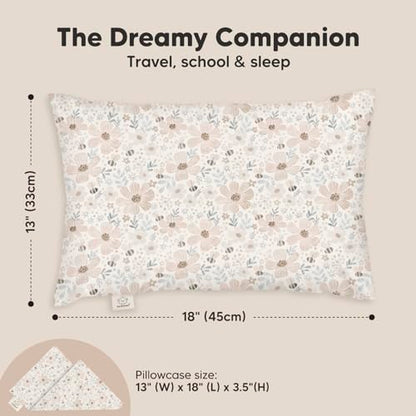 Toddler Pillow with Pillowcase, 13x18 My Little Dreamy Pillow (Flora Vale) - color: Flora Vale