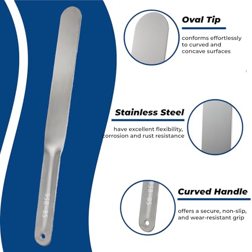 7-Piece Caulking Spatula Set, Stainless Steel Caulk Knife | Streamlined Spatula Finishing Tools for Bathroom Sink Tile, Multi-Purpose Tip Width from 3/8" to 1-1/2"