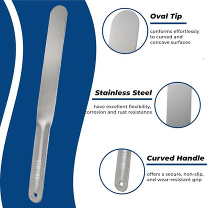 7-Piece Caulking Spatula Set, Stainless Steel Caulk Knife | Streamlined Spatula Finishing Tools for Bathroom Sink Tile, Multi-Purpose Tip Width from 3/8" to 1-1/2"