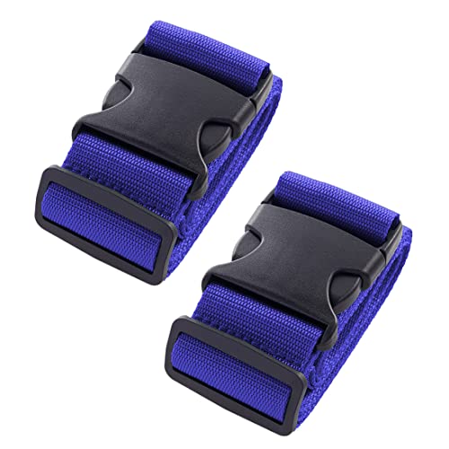 2pcs 74″×2″Luggage Straps for Suitcases,Adjustable Suitcase Straps and Heavy Duty Strap Buckle Packing Straps Travel Accessories,Navy Blue - color: Navy Blue 2PCS