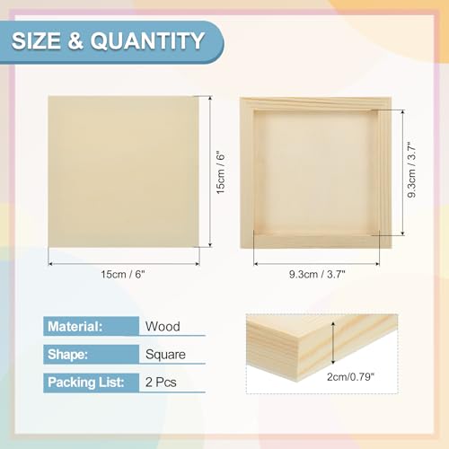 MECCANIXITY 6 Pack Wood Canvas Boards, 6x6 Inch Art Canvases Square Unfinished Wood Panel for Painting, Crafts, DIY Projects, Pouring Art - size: 6x6 Inch