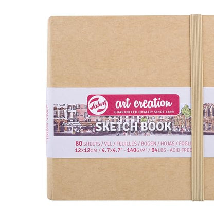 Talens Japan T9314-434M 452361 Art Creation Sketchbook, Drawing Notebook, 4.7 x 4.7 inches (12 x 12 cm), Craft Paper - color: craft paper, size: 12×12cm