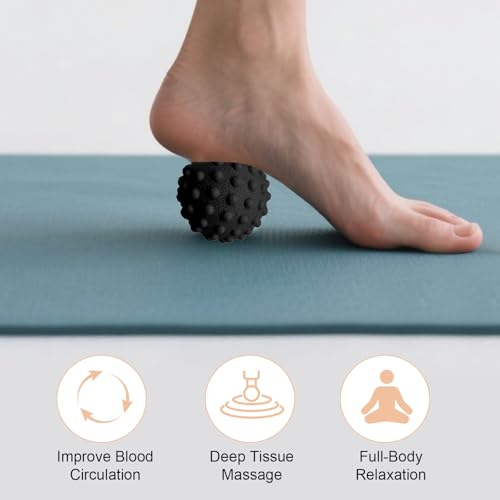 3PCS Firm Massage Lacrosse Balls for Myofascial Release, Muscle Knots, Trigger Point Therapy, Yoga Deep Tissue Massage, Pain Relieve from Plantar Fasciitis, Muscle Soreness Massager Ball - color: 3 Style Massage Ball