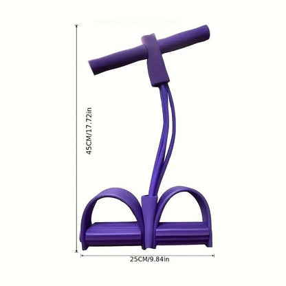 21 Fitness Resistance Bands-4 Tube Pedal Ankle Puller,Pedal Resistance Band with Handle,Resistance Bands,Strength Training, Tummy, Waist, Arm, Leg Slimming, Home Gym Exercise Equipment