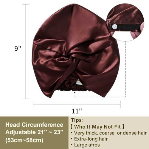 ZIMASILK 22 Momme 100% Mulberry Silk Bonnet for Sleeping Women, Burgundy - color: Burgundy