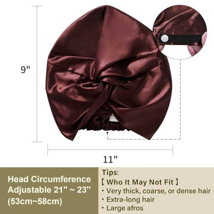 ZIMASILK 22 Momme 100% Mulberry Silk Bonnet for Sleeping Women, Burgundy - color: Burgundy