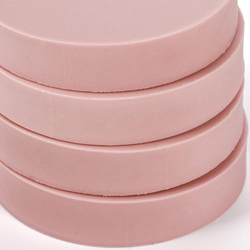 Tosnail 30 Pack 2" Round Rubber Stamp Carving Blocks, Soft Rubber for Craft Project, Great for Beginners and Professional - Pink