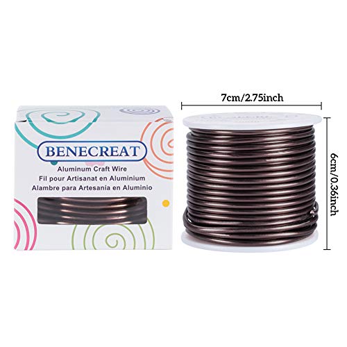 BENECREAT 9 Gauge 55FT Brown Jewelry Craft Wire Tarnish Resistant Bendable Aluminum Sculpting Metal Wire for Jewelry Craft Beading Work, Wreath, Tree Roots Model - color: Brown, size: 9 Gauge