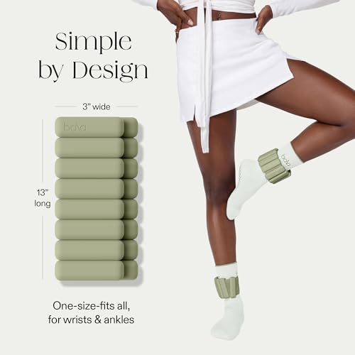 Bala Bangles Wrist & Ankle Weights for Women & Men, Home Gym Equipment - color: Sage, size: 1 LB