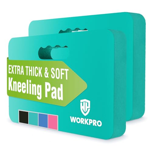 WORKPRO Extra Thick Kneeling Pad, 2 Pack, 17.5 x 11 x 1.5 in | Robin's Egg Blue, Soft NBR Foam Cushioning for Knee, Large Foam Kneeler Mat for Gardening, Exercise, Workout Supplies - color: Robin's Egg Blue, size: 2 Pack