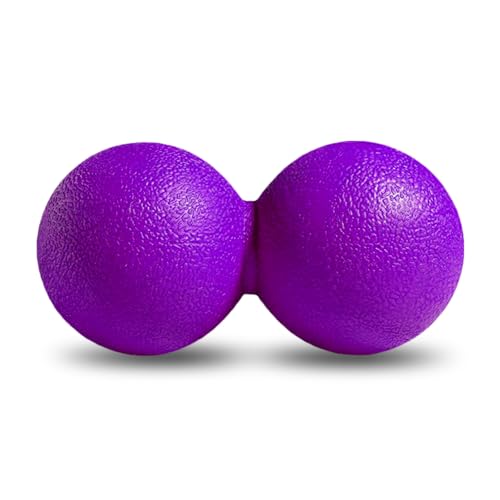 GOGO Peanut Massage Ball for Myofascial Release, Purple Double Lacrosse Fascia Balls for Back Feet Trigger Point Therapy, Deep Tissue - color: Purple