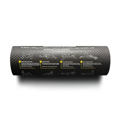 Foam Roller with Printed Exercises, 17.7'' x 6'' Lightweight EPE/PE
