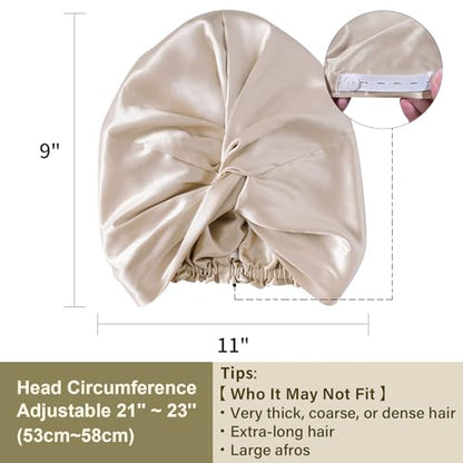 ZIMASILK 22 Momme 100% Mulberry Silk Bonnet for Sleeping Women, Cream - color: Cream