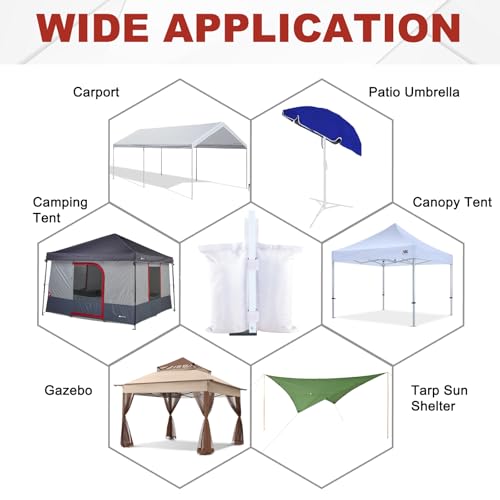 ABCCANOPY Canopy Weights 150 LBS Tent Sand Bags,4-Pack White(No Sand) - color: White, size: 150 LBS