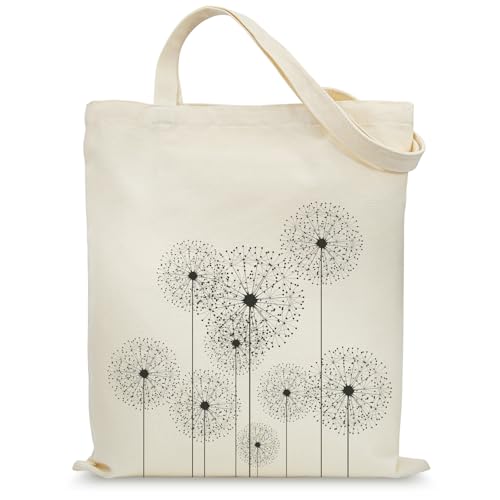 Aesthetic Canvas Tote Bag for Women with Inner Pocket - color: Dandelion