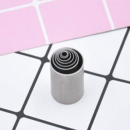 Clay Cutters,7Pcs Hole Hollow Punch Cutter Set Stainless Steel Indentation Round Circle Shape Cutters Mold Ceramics Dotting Baking Mold Cutter Punch Tools for Clay Pottery Craft with Storage Case(B2) | Stainless Steel Indentation Round Circle Shape Cutter