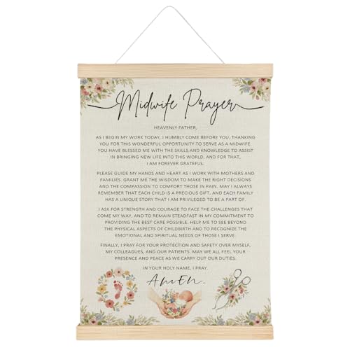 ATBWGT Christian Midwife Prayer Wall Art Decor, Midwife Labor and Delivery Nurse Gifts, Inspirational Religious Prayer Poster Hanger Frame for Nursing Medical Office Hospital, 12x16 Inch - color: Prayer - Midwife