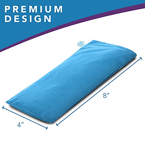 Lotus Lavender Eye Pillow - Weighted Mask for Yoga & Sleep, Blue - color: Blue