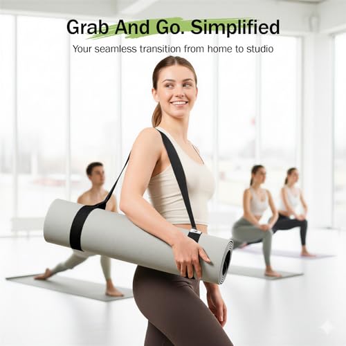 Slim Panda Yoga Mat Straps for Carrying, Adjustable Yoga Mat Carrier Sling Fits All Mats(Mat Not Included) - color: Black, size: 90 inches