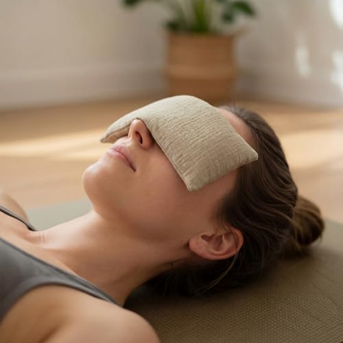 6 Pack Soft Cotton Eye Pillow Case Gauze Removable Unscented Eye Pillow Cover 9.06 x 4.53 Inches for Yoga Relaxation Sleeping Meditation Spa Migraine Relief Massage- Relaxing Colors