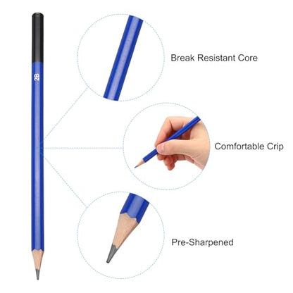 PATIKIL 2B Drawing Pencils for Sketching, 6PCS Sketch Pencils for Drawing Art Pencils Graphite Wood Pre-sharpened for Drawing Sketching Artists, 2B Pencils - size: 1 Count (Pack of 1), style: 2B
