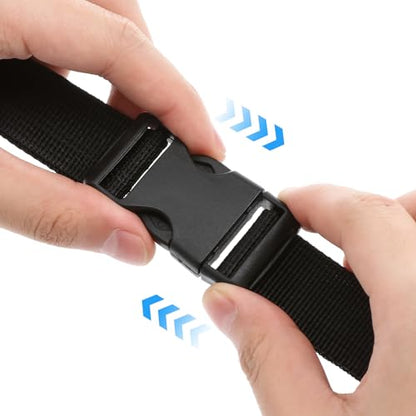 BESPORTBLE Buckle Straps Set: Black Nylon Adjustable Buckle Straps with Quick Release for Backpacking, Outdoor Activities Securing Yoga Mats Tents and Luggage, No Sewing Kit