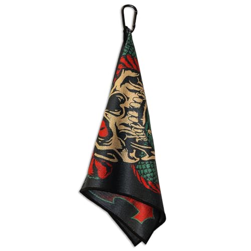 RokFit Gym & Golf Towel – Multi-Use, Quick-Dry, Durable Utility Towel with Bold Graphic and Carabiner Clip (Don't Look Back) - color: Don't Look Back