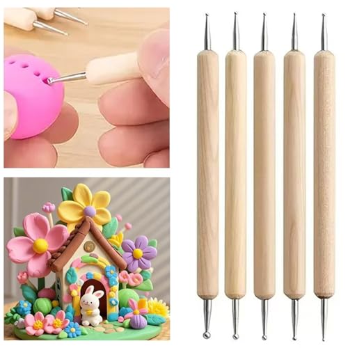 41PCS Polymer Clay Tools Kit, Clay Sculpting Art Tool Set with Wooden Carving Tools, Ball Stylus, Silicone Scrapers, Art Brushes for Pottery, Modeling, Nail Art, DIY Crafts for Beginners-Black - color: 41Pcs-Black