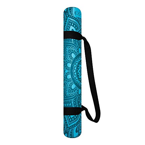 YOGA DESIGN LAB | The Infinity Mat | Luxurious Non-Slip Design Provides Unparalleled Grip to Support and Align You Beautifully | Eco-Friendly | w/Carrying Strap! - color: Mandala Aqua, size: 3mm
