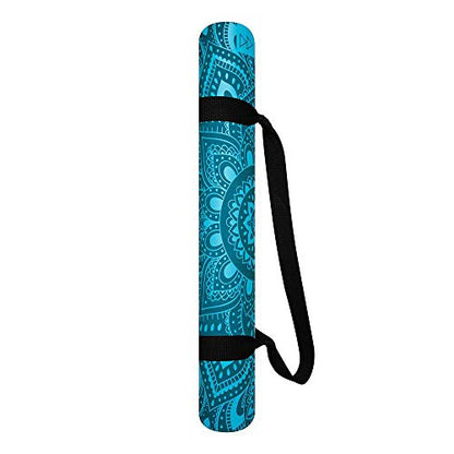 YOGA DESIGN LAB | The Infinity Mat | Luxurious Non-Slip Design Provides Unparalleled Grip to Support and Align You Beautifully | Eco-Friendly | w/Carrying Strap! - color: Mandala Aqua, size: 3mm
