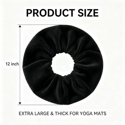 Yoga Mat Scrunchie - Holds Your Yoga Mat in Style - Durable & Elasticity Fabric - Fits All Standard Yoga Mats - color: Black