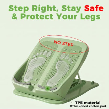 Slant Board for Calf Stretching, 9-Level with 2 Resistance Bands - color: Green