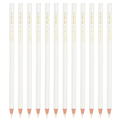 PATIKIL White Colored Pencils Set,12 Pcs Oil Color Pencils Wooden Coloring Drawing Pencil for Artists Art Painting - color: White