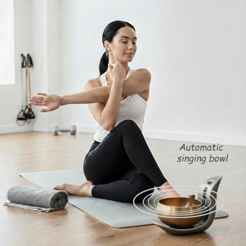 Automatic Singing Bowl – Hands-Free Sound Healing Bowl for Meditation, Yoga, Mindfulness, Energy Healing, Deep Relaxation & Sleep,Auto-Striking Tibetan Singing Bowl with Resonant Tone - color: Auto Singing Bowl, size: 8 inch