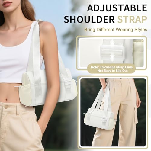 Mini Gym Bag, Small Gym Bag w/Wet Compartment for Women White - color: White