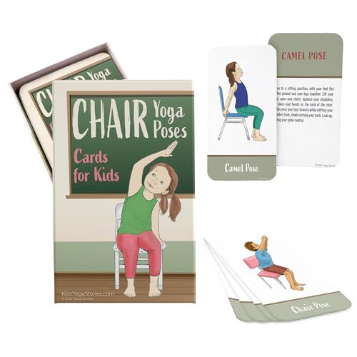 Chair Yoga Poses Cards for Kids: Movement or Brain Breaks in Classroom, Meditation, Somatic Play Therapy, Breathing Exercise, or for Social Emotional Learning Activities and Test-Taking Strategies