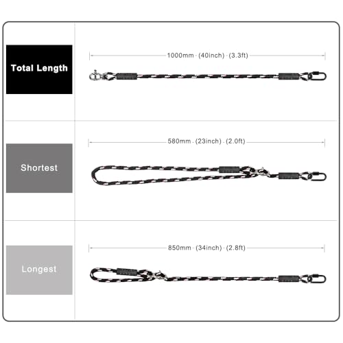 SELEWARE 3ft Tree Swing Rope, Adjustable Hammock Straps Hanging Kit | Quick Easy Installation, Fits Tree Branches, Black 2 Pack, Ideal for Indoor Outdoor Use, Camping, Hammock Chairs and Swings - color: Black-2 Pack, size: 3ft