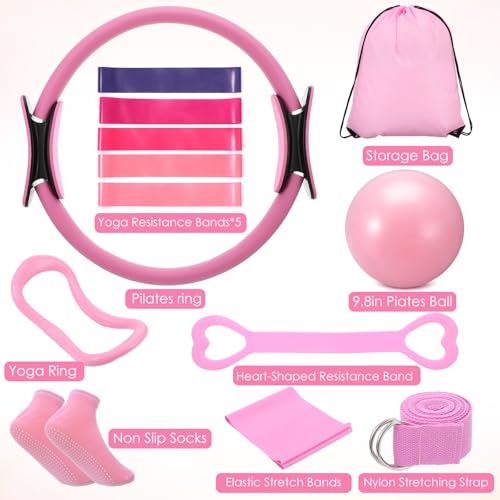 Pilates Kit for Home Workouts Pilates Equipment Set with Ring and Ball
