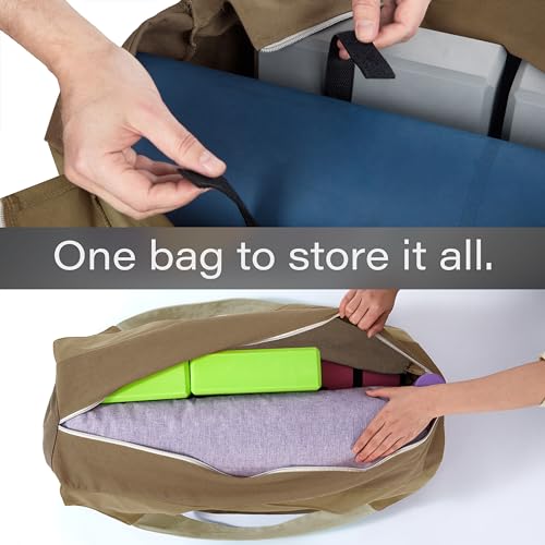 JoYnWell Yoga Bags and Carriers Fits All Your Stuff, Extra Large Yoga Mat Bag Full Zip Yoga Mat Bag with 3 Zipper pockets - color: Pickle-Khaki