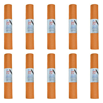Bulk Yoga Mats, 10 Pack, 4mm Thick, 68x24in - color: Orange